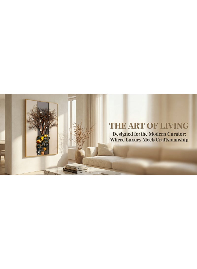 [50x70cm] Resin Crystal Art Wall Decor – Modern Coastal Tree & Stone Design with 3D Gloss Finish - Image 3